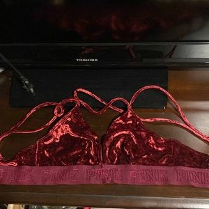 VS PINK velvet bralette size small